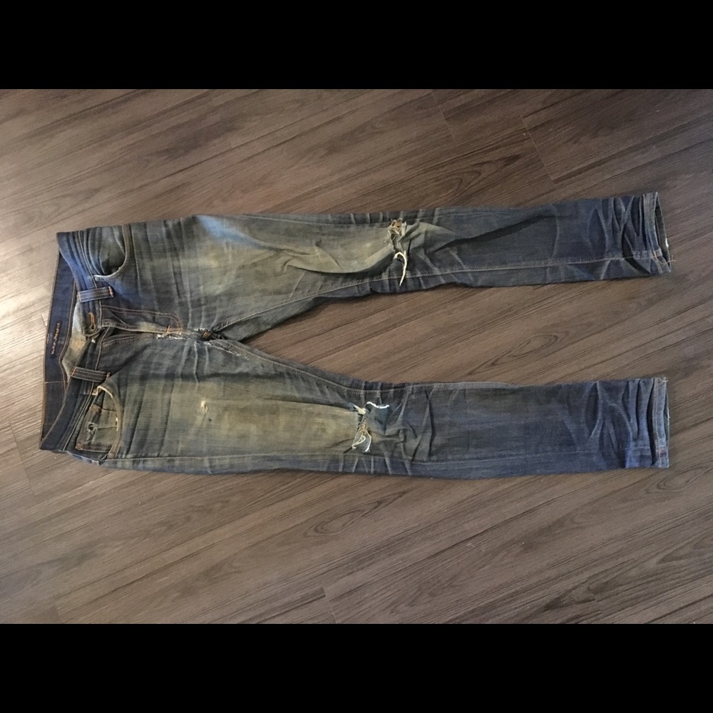 Nudie Thin Finn Dry Organic Ecru Embo